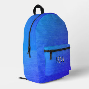 Mochila Impresa Hermoso Monograma Azul Combinado