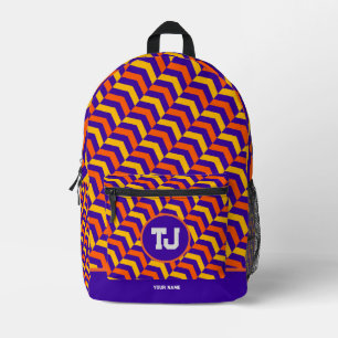 Mochila Impresa Hermoso monograma escolar de Chica de cumpleaños