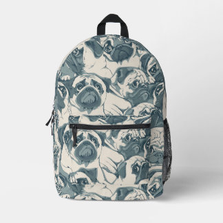 Mochila Impresa Hermoso patrón continuo de perro Pug