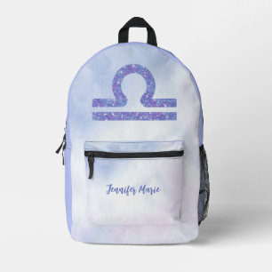 Mochila Impresa Hermoso Rótulo de Astrología Libra Personalizado P