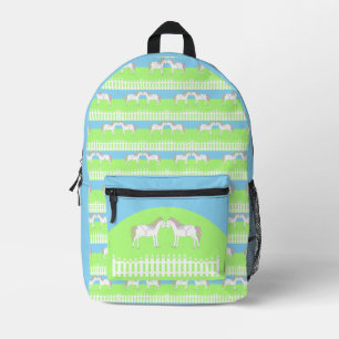 Mochila Impresa Hermosos caballos Bodas blancos
