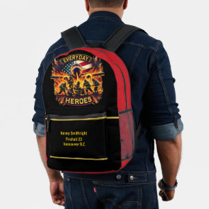 Mochila Impresa Héroes de todos los días bomberos luchando contra 