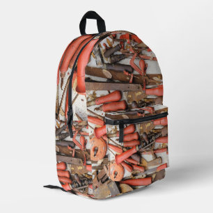 Mochila Impresa Herramientas Herramienta Antiguo Hombre Rojo Rústi