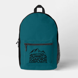 Mochila Impresa Hiker camping humor black blue teal