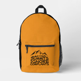 Mochila Impresa Hiker camping humor black orange 