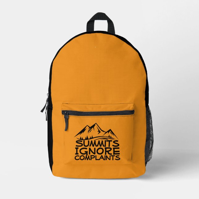 Mochila Impresa Hiker camping humor black orange  (Anverso)