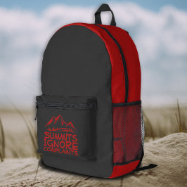 Mochila Impresa Hiker camping humor black red
