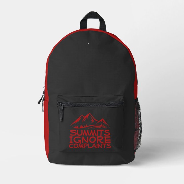 Mochila Impresa Hiker camping humor black red (Anverso)