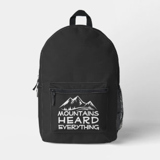 Mochila Impresa Hiker camping humor black white