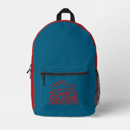 Mochila Impresa Hiker camping humor blue red