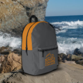 Mochila Impresa Hiker camping humor gray orange