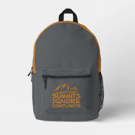 Mochila Impresa Hiker camping humor gray orange