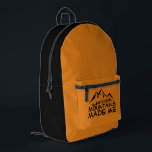 Mochila Impresa Hiking yellow Backpack for Nature Lovers<br><div class="desc">Looking for a backpack that's as awesome as you? You HAVE to see this hiking backpack! It's black with bright orange accents that give it a real pop! And the front pocket? It's adorable, with a mountain scene and the words "Mountains Made Me." How fun is that?! Seriously, this backpack...</div>