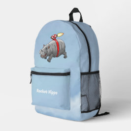 Mochila Impresa Hipopótamo Cohete