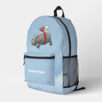 Mochila Impresa Hipopótamo Cohete