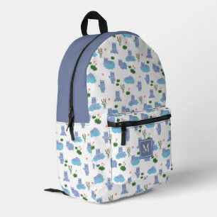 Mochila Impresa Hipopótamo Lindo Patrón de Niños Escuela