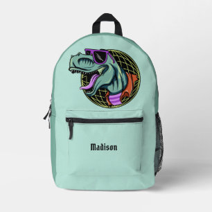 Mochila Impresa Hipster T-Rex nombre y color personalizados