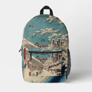 Mochila Impresa Hiroshige paisaje invernal de japón