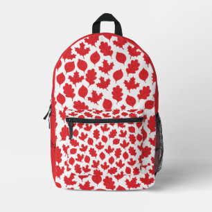 Mochila Impresa Hoja de arce canadiense. Nombre modificable