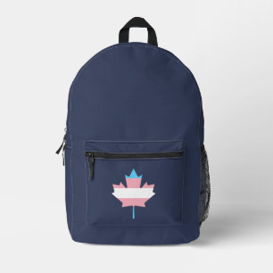 Mochila Impresa Hoja de arce de orgullo transgénero