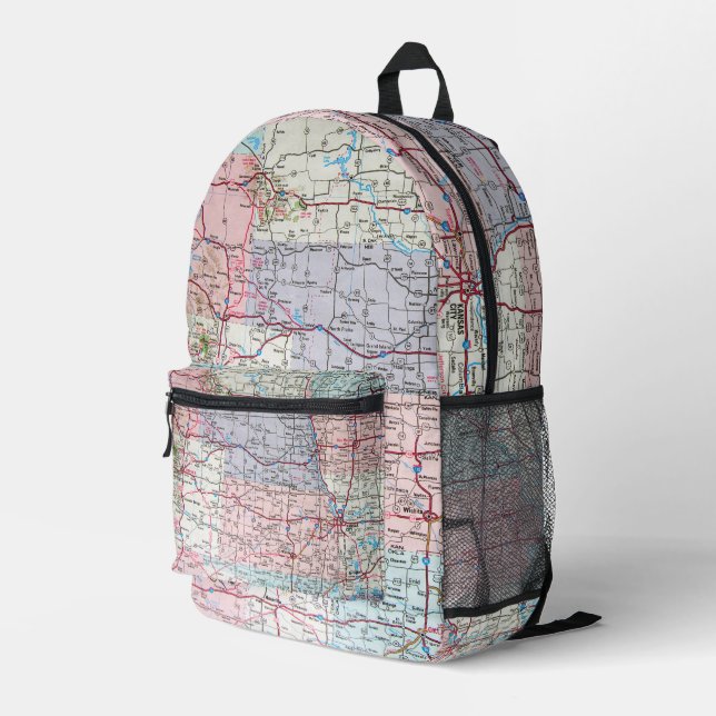 Mochila Impresa Hoja de Ruta de Estados Unidos (Esquina derecha trasera )
