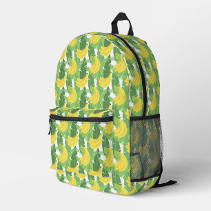 Mochila Impresa Hojas De Banano Y Patrón De Frutas