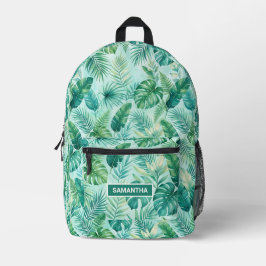 Mochila Impresa Hojas de Palma Tropicales Personalizadas