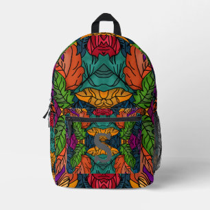 Mochila Impresa Hojas minimalistas modernas con cordones 4 Color