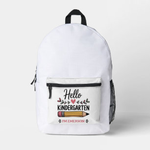 Mochila Impresa Hola jardín de infancia personalizado vuelve a la 