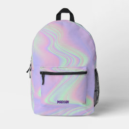 Mochila Impresa Holograma púrpura de moda Abstract Opal Custom Nam