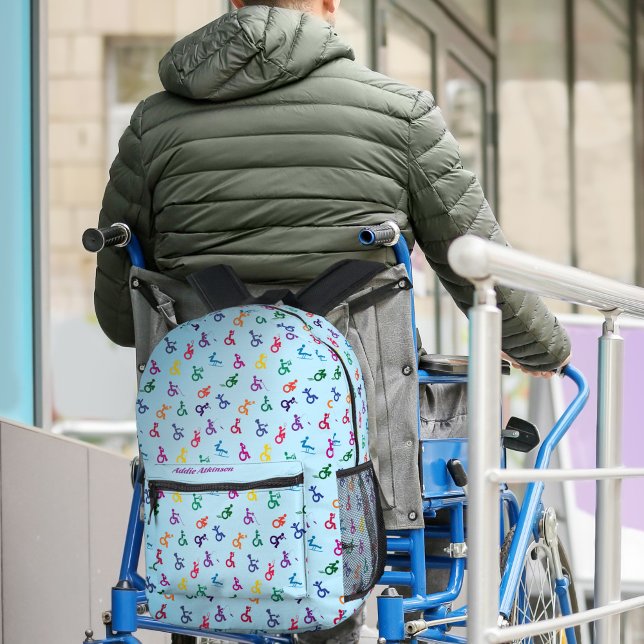 Mochila Impresa Hombre con palo discapacitado que se burla (Subido por el creador)