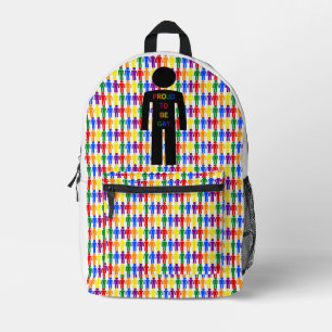 Mochila Impresa Hombre gay LGBTQ Silhouette y hombres arcoiris