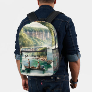 Mochila Impresa Hombres pescando paisaje acuático