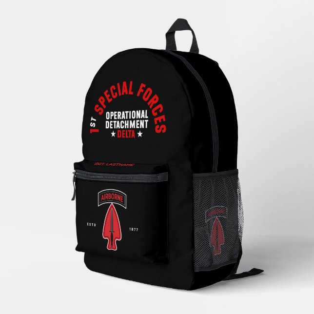 Mochila Impresa Homenaje Personalizado a Delta Force (Esquina derecha trasera )