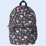 Mochila Impresa Hongos de hongos y toadstool<br><div class="desc">Un patrón de hongos,  hongos y taburetes. Arte original de Nic Squirrell.</div>