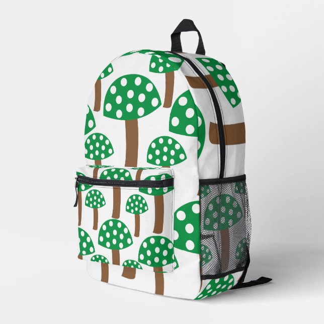 Mochila Impresa Hongos Verdes  (Esquina derecha trasera )