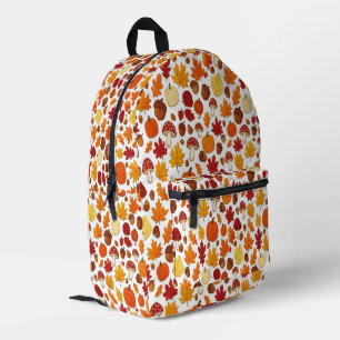 Mochila Impresa Hongos y Hojas Caídas Encantado Otoño