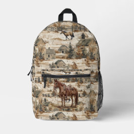 Mochila Impresa Horse Ranch Toile