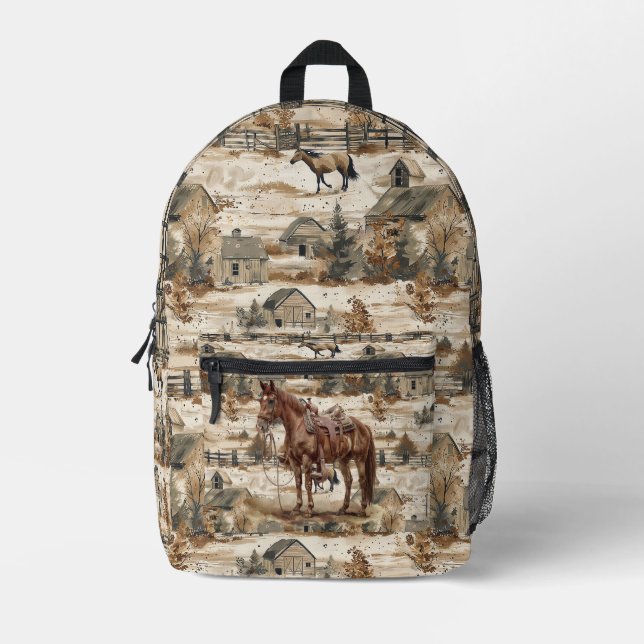 Mochila Impresa Horse Ranch Toile (Anverso)