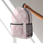 Mochila Impresa Hot Pink Scribble Cats – modern cute Pattern<br><div class="desc">Bold and playful,  this hand-drawn pattern features oversized scribble cats in lively poses,  outlined in hot pink with soft speckled texture on bright white. The loose linework and overlapping forms create an artsy,  modern vibe that feels energetic without being busy.</div>