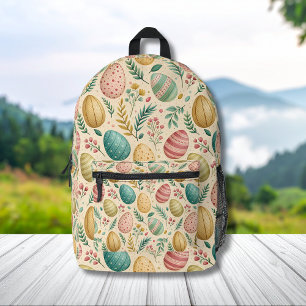 Mochila Impresa Huevos de Pascua antiguos con brotes florales