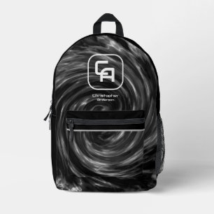 Mochila Impresa Humo torcido negro gris