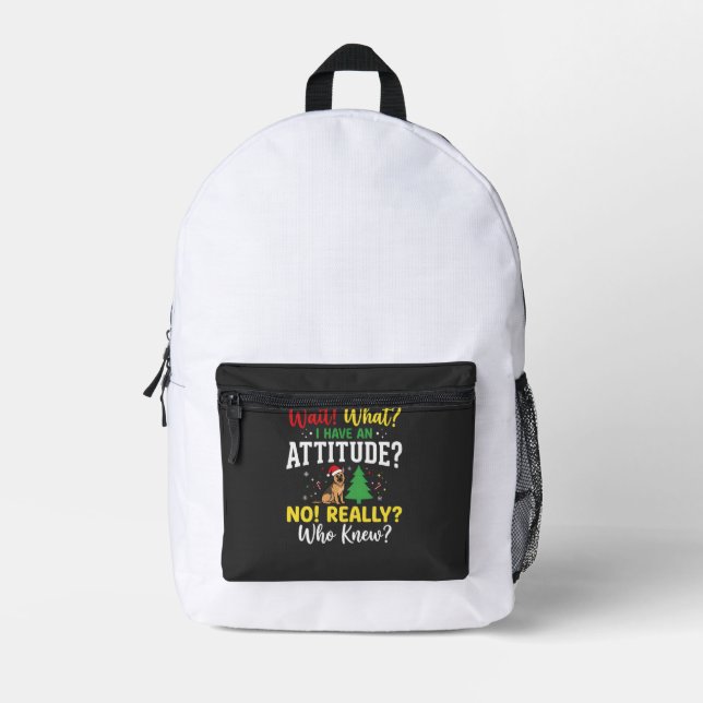 Mochila Impresa Humor Actitud Perro Navidad (Anverso)