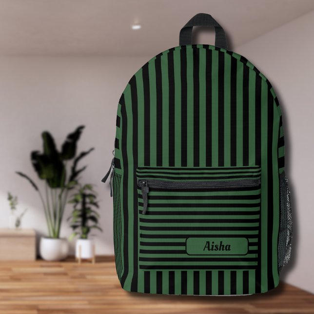 Mochila Impresa Hunter Green Black Vintage Striname (Subido por el creador)
