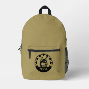Mochila Impresa Husky Dog Mascota Dueño