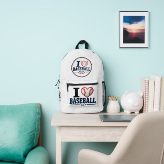 Mochila Impresa I Love Baseball Player & Baseball Fan Design
