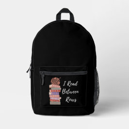 Mochila Impresa I Read Between Rows Crochet Knitting Book Lover
