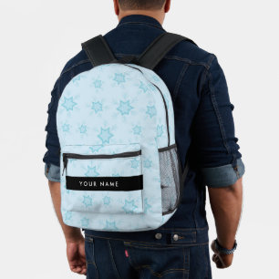 Mochila Impresa Ice Blue Snowflakes, su nombre, Personalice