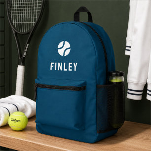 Mochila Impresa Icono de bola de tenis Motif Azul mínimo