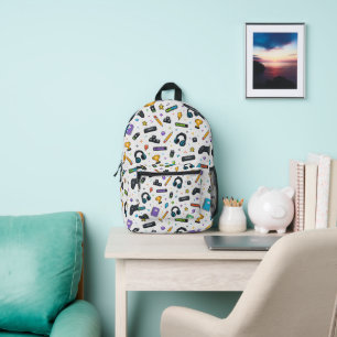 Mochila Impresa Iconos de Escuela de Juegos   Regreso a la Escuela